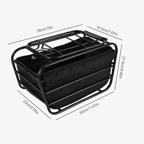 Rear Bike Basket - Large Bicycle Rear Basket With Lid And Inner Box — view 2