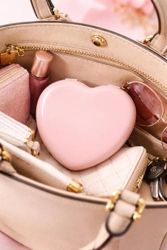 Heart Shaped Portable Travel Sewing Repair Kit - Mini Box with Threads, Scissors, DIY Hand Sewing Needles, Pink — view 5