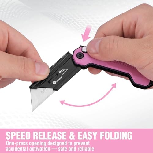 WORKPRO Folding Utility Knife with 10 SK5 Blades, Box Cutter with Belt Clip — view 3