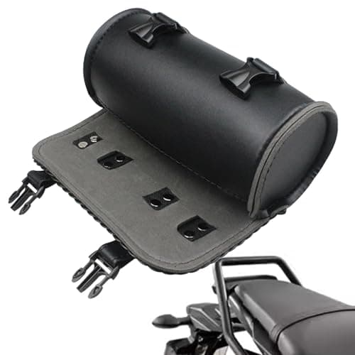 Vintage Motorcycle Bag PU Leather Waterproof Barrel-Shaped