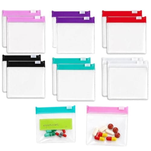 Vosali 12 PCS Reusable Pill Pouch Bags, Mini Ziplock Bags for Travel — view 2