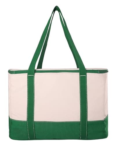 Lands' End Rectangular Large Cooler Bag Insulated 8 Gal, Canvas Soft Cooler with Tote Handles and Zip Closure (Kelly Green) — view 5