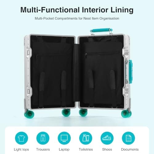 AIWEINY All Aluminium Hard Shell Cabin Suitcase Carry On Luggage — view 5