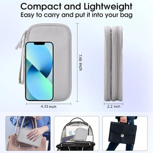 Arae Travel Essentials Electronic Organizer Double Layer - Gray, S — view 2