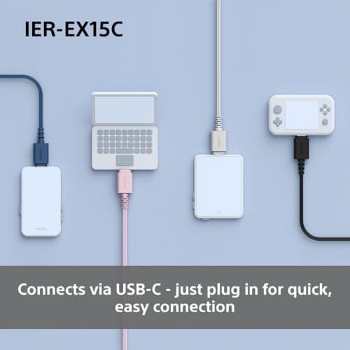 Sony IER‑EX15C USB‑C Wired Earbuds with Mic – Lightweight In‑Ear Headphones for Android, iPhone, Laptop & PC – Tangle‑Free Cable, Clear sound – Perfect for Travel & Everyday Use – Black — view 3