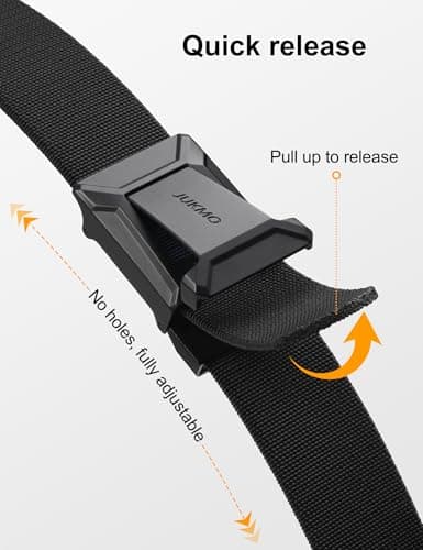 JUKMO Men's Stretch Tactical Belt, 1.5" Elastic Nylon Web with Flip Buckle — view 2