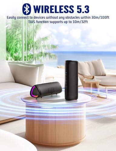 UOHHBOE 30W Bluetooth Speaker, Portable Waterproof Speaker with Deep Bass — view 6