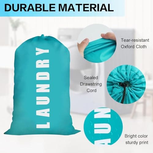 2 Pack Large Laundry Bags, 61×91cm Travel Laundry Bags for Travelling — view 3