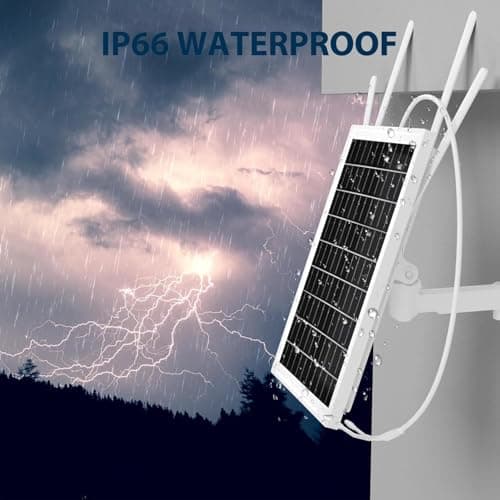 15W Solar Powered 4G LTE Modem Router, Outdoor Solar Powered WiFi Extender Signal Booster with SIM Card Slot, Solar WiFi Repeater for Garden, Farm and Ranch, 50M WiFi Range, IP66 Waterproof — view 4