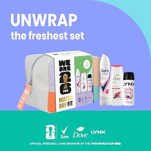 Dove, Lynx, Sure Washbag for Her Gift Set with an advanced anti-perspirant, body wash, body spray & a limited edition wash bag Match Day Fit for her 3 pc — view 3