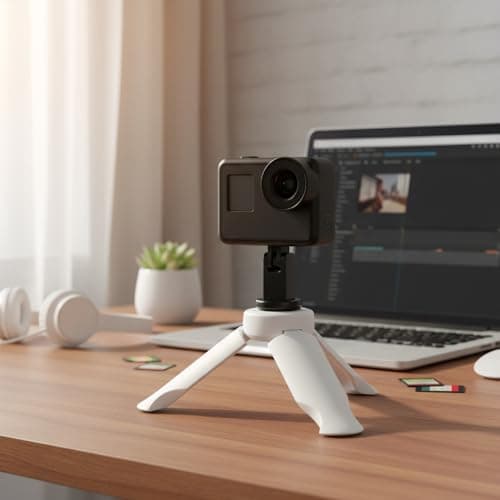 Hopzab Mini Tripod for DJI Osmo Pocket 3 & 2, Portable Desktop Stand for Gimbals, Camera Stabilizers, Vlog Accessories, Non-Slip Silicone Mount for Various Filming Equipment(White) — view 5