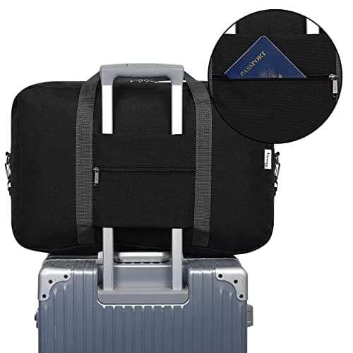 Narwey Large Cabin Bag 56x45x25, Weekend Overnight Bag for Women, Holdall Hospital Bag for Women, Travel Duffel Bag Carry on Luggage for Men 40L (Black) — view 6