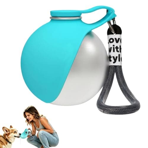 2-in-1 Portable Dog Water Bottle 285ml, Stainless Steel Pet Water Dispenser