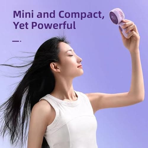 Mini Portable Fan 3 Pack, Cute Handheld Battery Operated Lightweight Small Personal Fans with 3 Speeds and USB Rechargeable Fan for Stylish Girl Kids Women Men Office Outdoor Travel Camping (A) — view 2