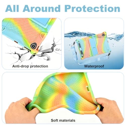 10.1 Inch Tablet Case Kids Hybrid Case with Pen Shoulder Strap,Blue — view 5