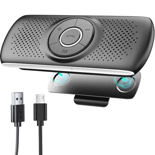 LETRADE Hands Free Car Phone Kit Bluetooth,Support Siri Google Assistant Voice Commands Calls,GPS, Music with TF Card Slot, Magnetic Clip, Automatic Connection,for Android & iOS Phones