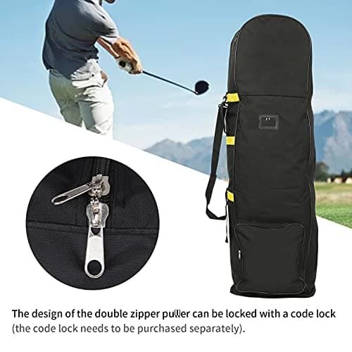 Odorkle Golf Travel Bag with Wheels,Portable Durable 600D Heavy Duty Oxford Foldable Golf Club Cover Storage Bag for Outdoor Travel (Yellow), Odorkle3a2qf06kcz-11 — view 5