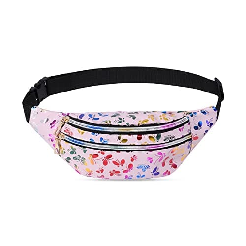 Flintronic Women's Bum Bag Fashion Waterproof Bum Bag Women Belt Bag Compartments with 3 Compartments Adjustable Strap Waist Bag for Sports Travel Hiking Outdoor Travel, #3 Pink, Standard Size