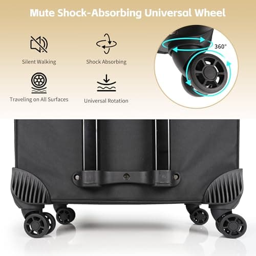 4-in-1 Professional Cosmetic Trolley Large Vanity Case With Wheels for Travel, Beauty, Hairdressing, Makeup, Tattoo and Nail Art - Multifunctional Design, Black, 01_Set — view 2