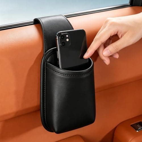 PU Leather Car Door Cup Holder, Anti-Scratch Storage Bag For All Vehicles — view 2