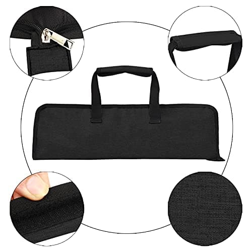 Knife Roll for Chefs 18 Inch,Heavy Duty Oxford Knife Bag with 13 Slots,Portable Knife Case with Handle for Travel, Camping, Hiking Black — view 3
