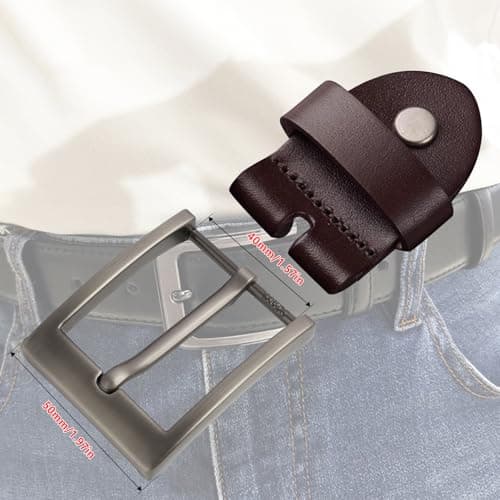 Trpoey Metal Zinc Alloy Belt Buckle 40mm Pin Buckle Head, 1.57 Inches Single Prong Square Replacement Buckle for Men Women Belt, Classic Style DIY Replacing Old Belts (Matte Gunmetal Grey) — view 5