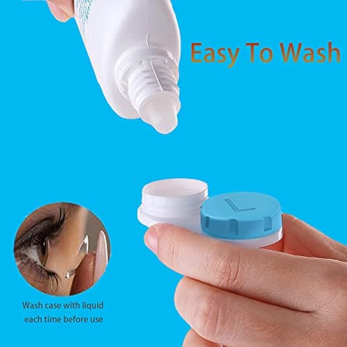 6 Packs Contact Lens Cases, Contact Lenses Holder Box with Left/Right Caps for Home Travel Outdoor — view 4