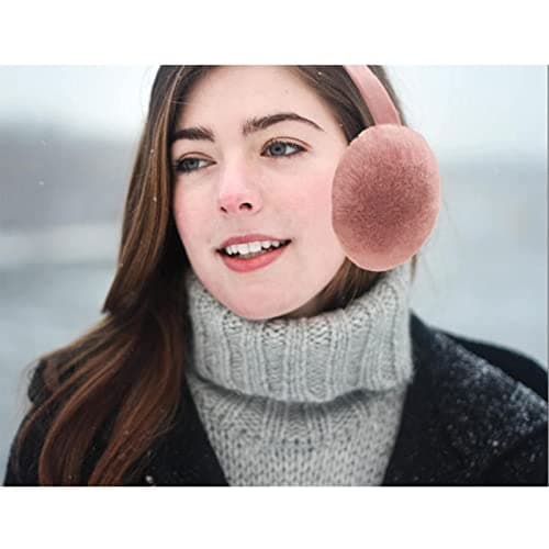 IHCEMIH Ear Muffs, Women Earmuffs Winter Accessories Fluffy Plush Foldable Adults Outdoor Thermal Ear Warmer Skiing Running Ears Covers Protector from Wind Cold Fashion Gift for Girls Ladies Deep Pink — view 5