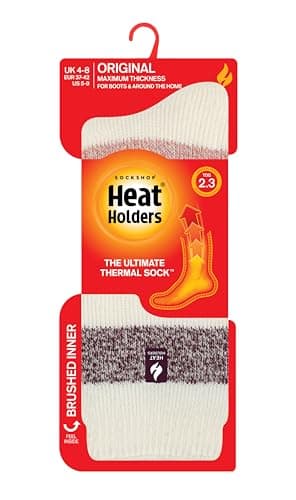 HEAT HOLDERS SOCKSHOP Women's Socks - 2.3 TOG Thermal, Warm, Cosy, Patterned, Pack of 1 Size 4-8 Neve Cream/Muted Coral 4-8 — view 3