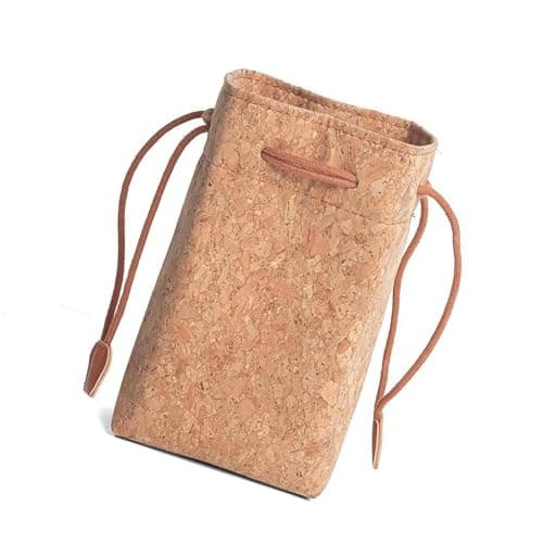 Bbajszx Portable Travel Camera Bag Cork PU Leather Case Featuring Quickly Access Drawstring Closure and Dustproof Protections Quickly Access Camera Sleeve