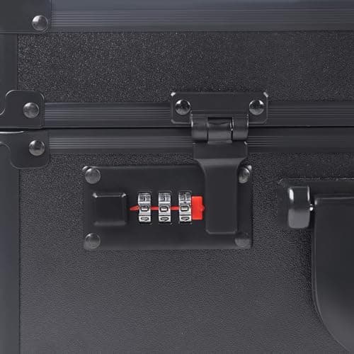 Portable Barber Carrying Case Stylist Travel Suitase Clippers Scissors Tool Box Large Suitcase Trimmers Storage For Clipper Mobile Hairdressing Kit Bag Hairdresser Equipment Carry Case (Black) — view 3