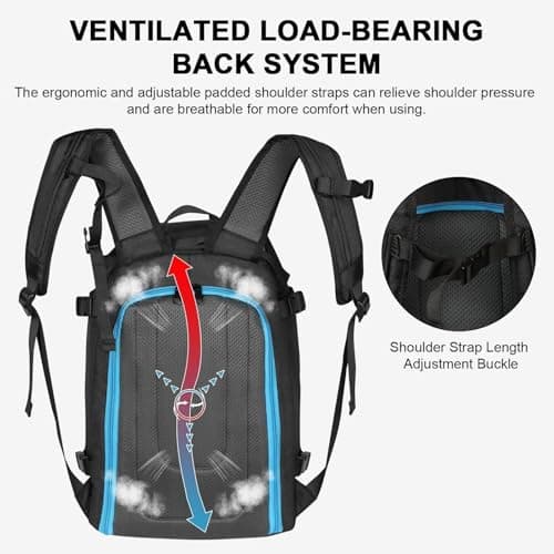 PSNKLMM Ski Boot Bags USB Charging Port Shoulder Backpack Ergonomics Nylon Bags Snowboard for Ski Boots — view 5