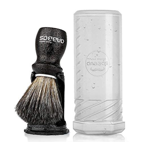 Anbbas Shaving Brush and Holder with Travel Case, Synthetic Badger Hair Ebony Handle Brush,3in1 Kit for Men