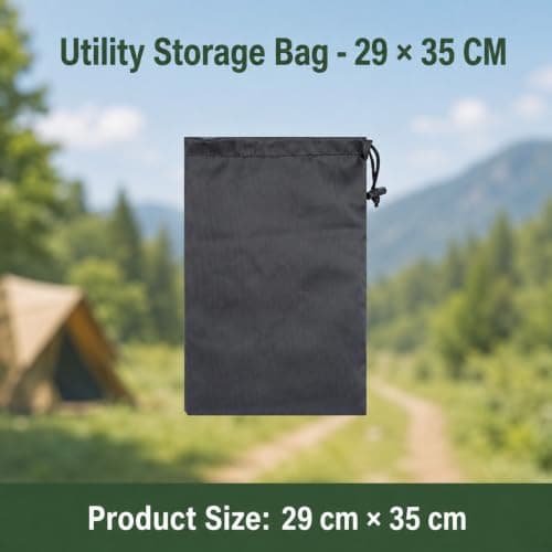 4 Pack Nylon Drawstring Storage Bags 29 x 35 cm, Water-Resistant Foldable Travel Pouches for Outdoor Sports Accessories, Toiletries, Shoes, Clothes and Daily Essentials — view 2