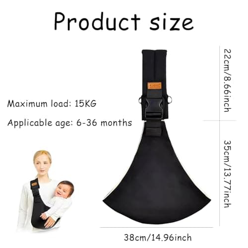 HhBdy Baby Carrier, Toddler Carrier Ergonomic Baby Sling Adjustable, Toddler Sling Safe and Convenient 3 Carrying Positions for Newborn to 6-36 Months (Black) — view 2
