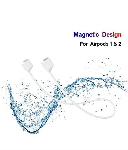 Headphone Magnetic Anti-lost Silicone Strap Neck Rope Sports Headphone Wire Cable Cord White Airpod pro — view 3