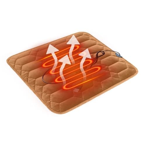 Stadium Seat Portable USB Warmer for Outdoor Bleachers Home Chair Winter Rechargeable Comfort with Adjustable Heat Settings Travel Car Interior Accessory (Beige, 45x45CM) — view 3