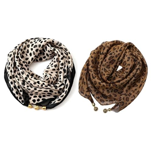 OSNIYAW Reusable Scarf with Magnetic Closure, Lightweight Polyester Fashion Accessory for Women, Compact, Foldable, Travel Storage, Breathable Magnetic Winter Scarf, Black Brown, One Size — view 4