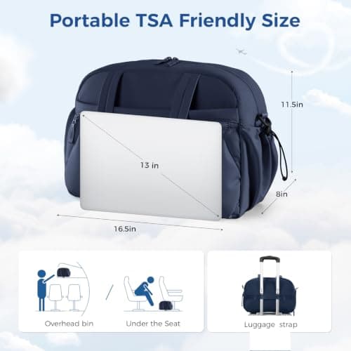 25L Travel Gym Bag for Women, Weekend Overnight Cabin Bag, Wet Pocket — view 4
