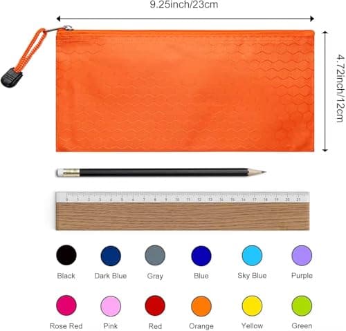 A6 PVC Canvas Storage Zipper File Bag Handbag Plastic Zip Wallet File Mesh Bags Storage Document Folder Waterproof Pouch School Office Travel (Size :23.5 cm X 12 cm) (A6 (Pack of 3)) — view 6