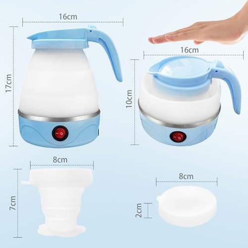 YudouTech Foldable Electric Kettle, Camping Kettle, Mini Travel Silicone Electric Water Boiler, Tea Coffee Maker, Portable Coffee Kettle with a cup for Outdoor Hiking Camping — view 2