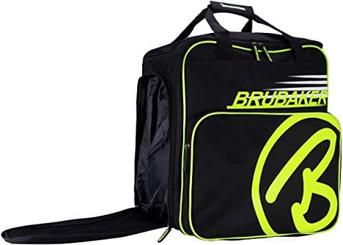 BRUBAKER Combo Set XC Touring Champion - Cross-Country Ski Bag and Ski Boot Bag for 1 Pair of Skis + Poles + Boots + Helmet - Black/Neon Yellow - 82 3/4 Inches / 210 Cm — view 2