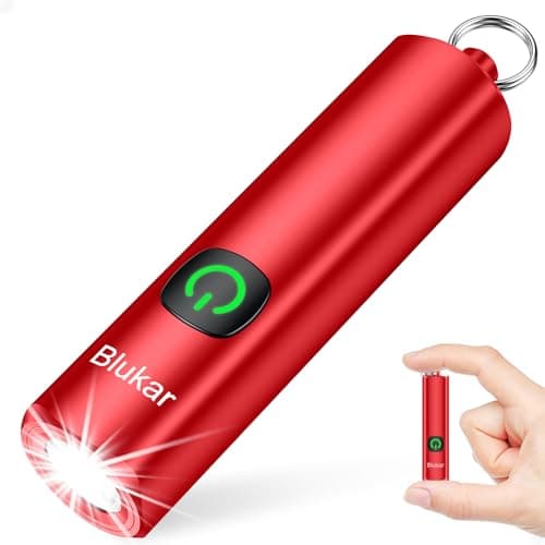 Blukar Mini Torch Rechargeable, EDC Keychain Small Flashlight with 3 Modes