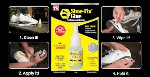 Shoe-Fix Glue – Professional Grade Waterproof Shoe Repair Adhesive | Extra Strong, Instant Bond & Flexible | Clear Drying & Durable | Ideal for Shoes, Boots, Sneakers, Heels & More (20g Tube) — view 4