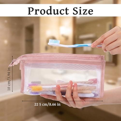 Elegaperma 4 Pcs Small Mesh Wash Bag Toiletries for Travel,Office,Home — view 2