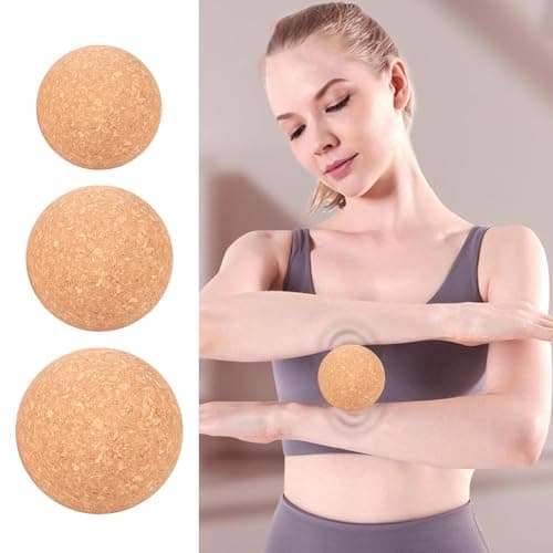 3 x Yoga Massage Ball, 6/8/10 cm Fascia Ball Set, Cork Ball, Muscle Ball for Deep Tissue, Trigger Point Release Lacross Ball, Fascia Balls, Massage Balls for Fascia Training, — view 2
