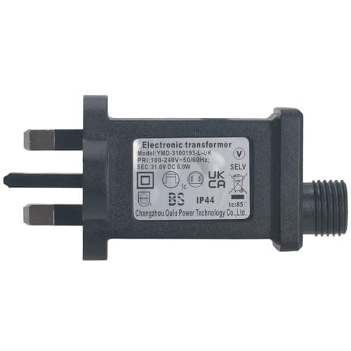 GAOHOU 2Pcs 31V 6W Power Supply Adapter Transformer Plug for LED Fairy Light Festival Decoration Light Waterproof IP44 Vertical — view 3