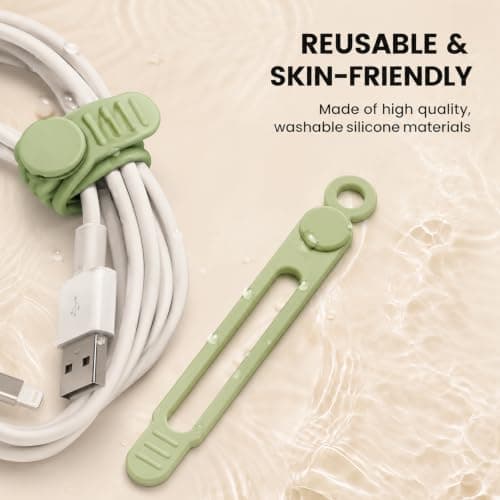 20 Pcs Cable Ties Reusable Silicone Cable Straps, for Cable Management — view 2