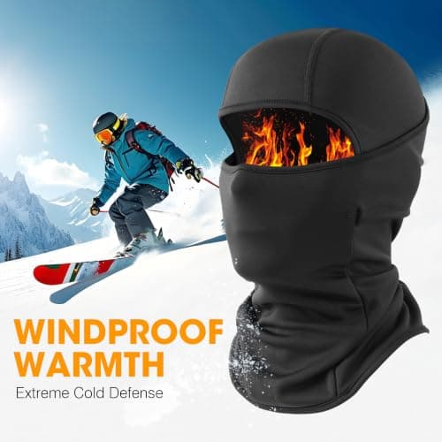 WTACTFUL 1-2 Pack Ski Mask Balaclava, Windproof Warmer Thermal Winter Men — view 4