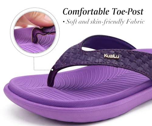 KuaiLu Flip Flops For Women Arch Support Yoga Mat Cushioned Thong Sandals — view 6